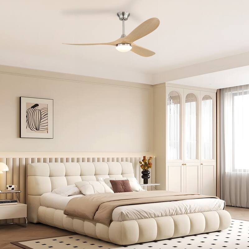 Sofucor 60"Ceiling Fan with Light and Remote Control,Outdoor/Indoor High CFM Quiet 3 ABS Blades for Patio,Porch,Farmhouse,Gazebo