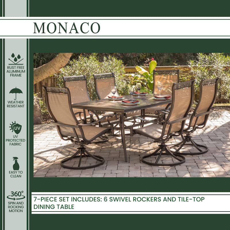 Hanover Monaco Tan Aluminum 7-piece Dining Set