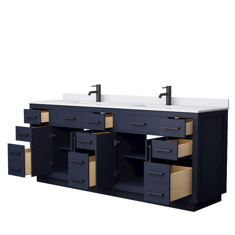 Beckett TK 84-inch Double Vanity, Cultured Marble Top