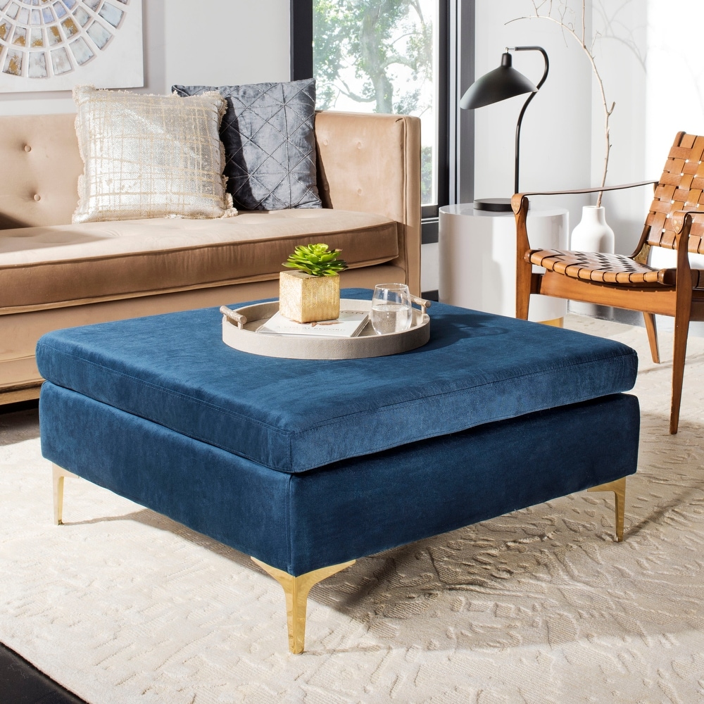 Navy blue store cocktail ottoman
