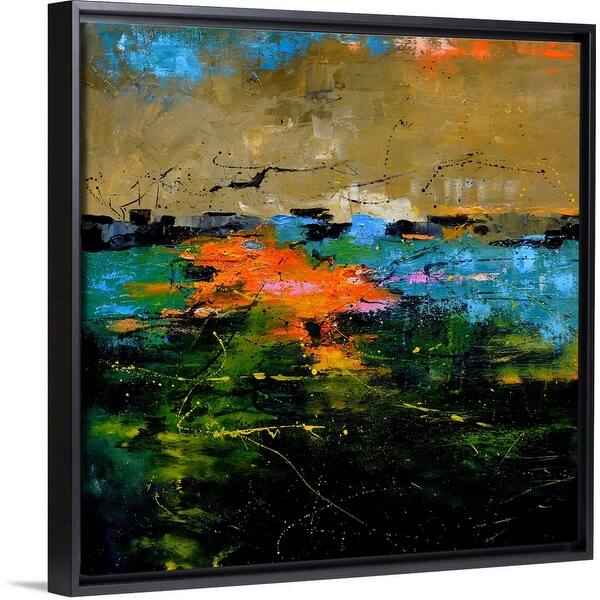 Shop Abstract 7761902 Black Float Frame Canvas Art Overstock