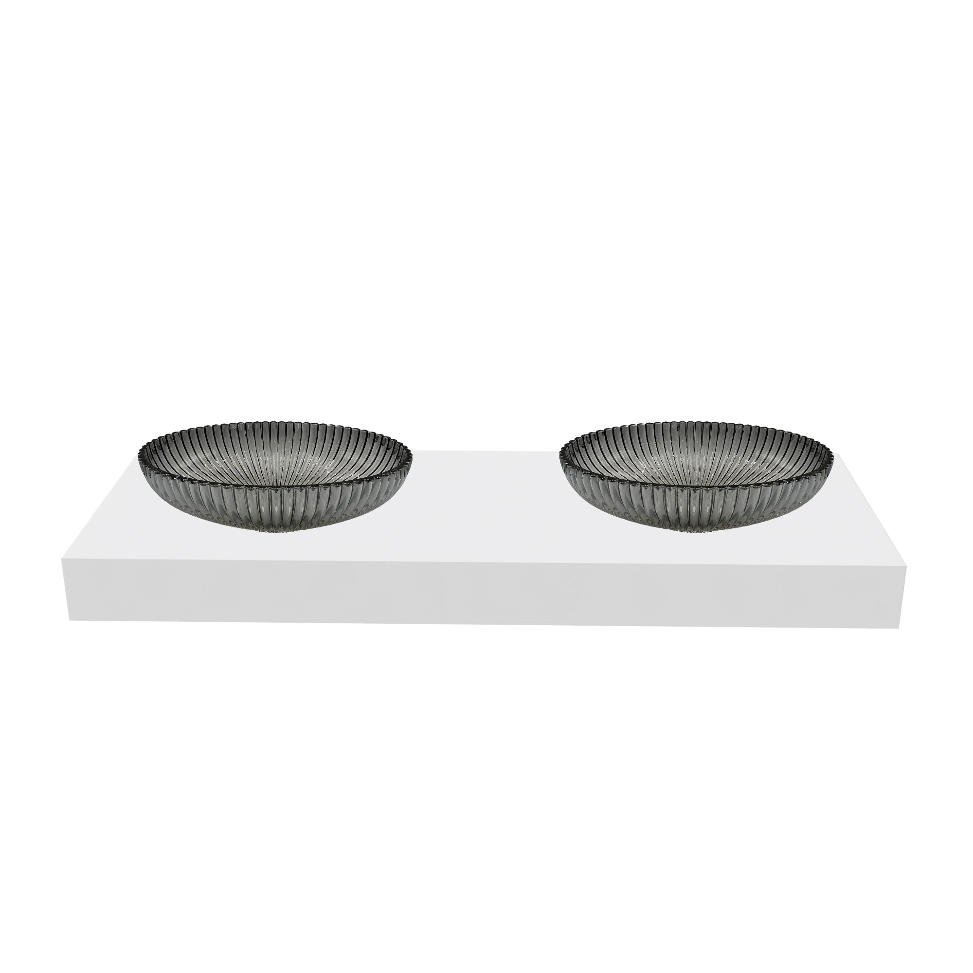 CastelloUSA 21" Oval Decorative Light Black Crystal Sink With Base