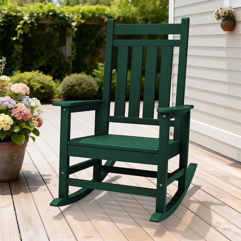 Modern High-Back Rocking Adirondack Chair All Weather
