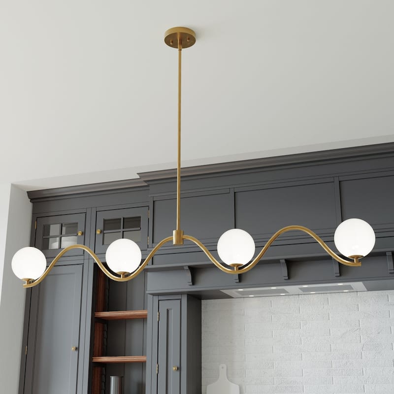 Acroma Elegant Chandelier Modern Linear Chandelier Ceiling Light - 4-light