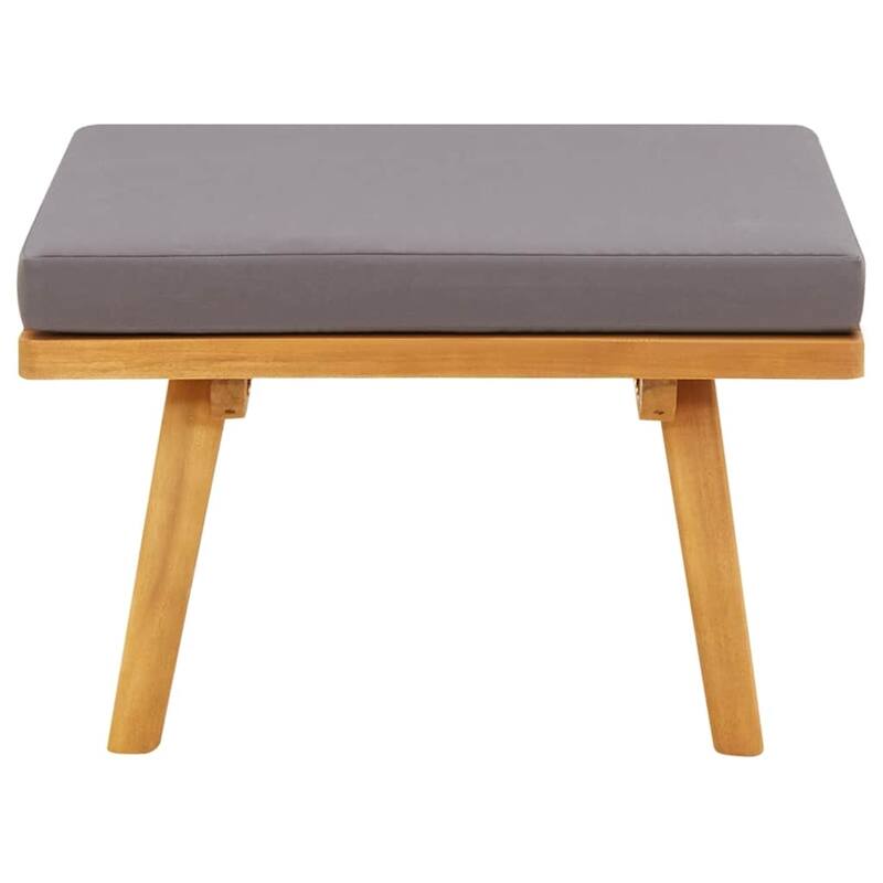 vidaXL Patio Footstool with Cushion 23.6"x23.6"x11.4" Solid Acacia Wood - 23.6" x 23.6" x 11.4"