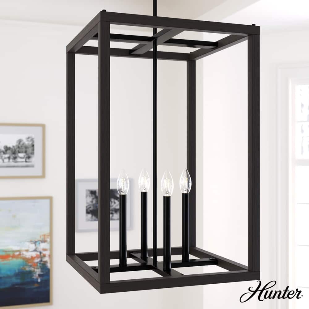Hunter Squire Manor Pendant - Foyer, Island, Dining Room - Candle, Cage, Modern Farmhouse, Lantern
