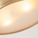 preview thumbnail 8 of 9, Rennnsan 14.2 in. 2-Light Mid-Century Modern Aged Bronze Drum Flush Mount Ceiling Lights with Frosted Glass for Foyers/ Hallways