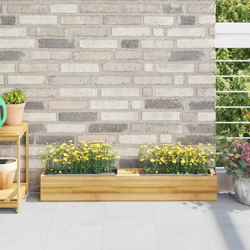 vidaXL Flower Box Set of 12 Gray Polypropylene 14.2 in x 5.3 in x 3.7 in - 14.2 in x 14.2 in x 3.7 in