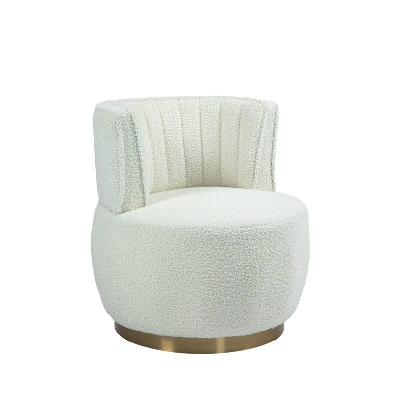 360 Degree Swivel Cuddle Barrel Accent Sofa Chairs, Round Armchairs with Wide Upholstered, Fluffy Velvet Fabric Chair