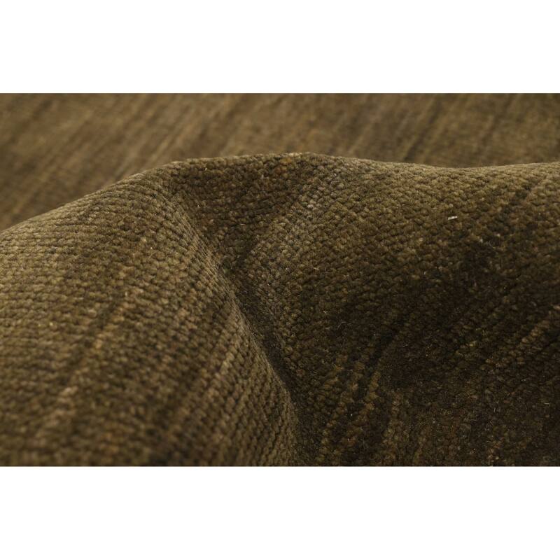 ECARPETGALLERY Hand-knotted Pak Finest Gabbeh Dark Olive Green Wool Rug - 7'10 x 9'11