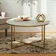 preview thumbnail 2 of 31, Middlebrook Helbling Round Coffee Table Gold / White Faux Marble