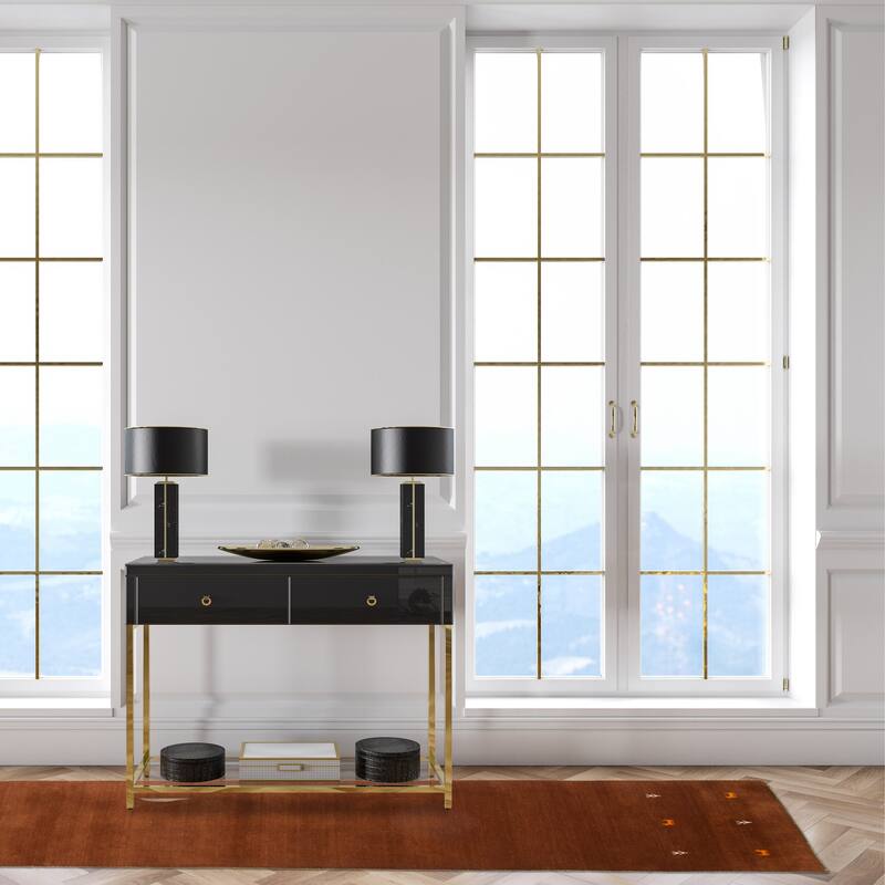 Kashkuli Gabbeh Brown Rug 2'8" x 11'1" - 2'8 x 11'1