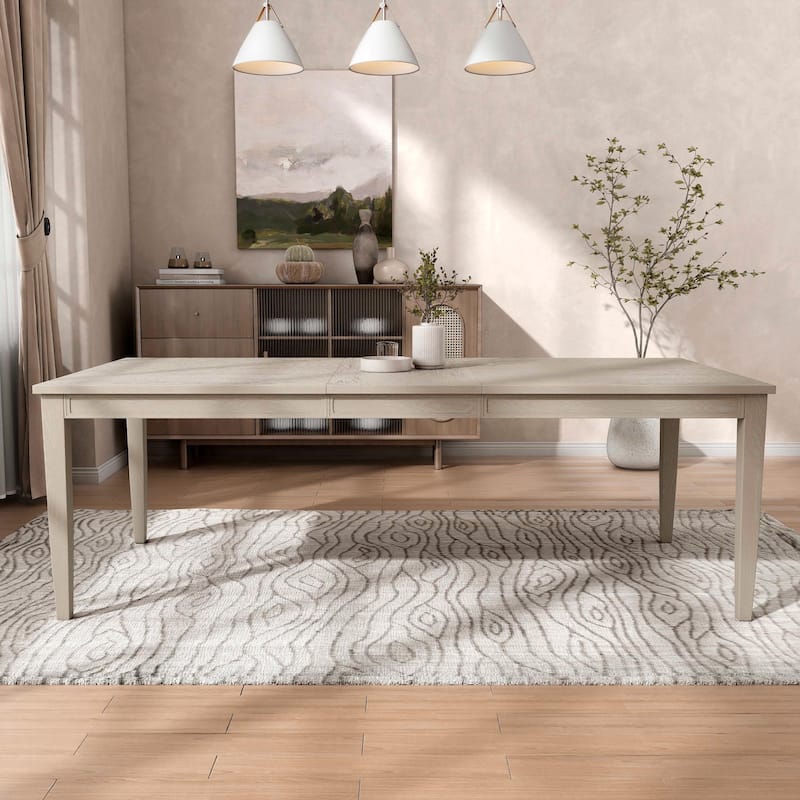 Furniture of America Drayden Light Oak Wood Extendable 90-inch Dining Table