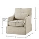 preview thumbnail 19 of 62, Martha Stewart London Upholstered Skirted Swivel Armchair with Lumbar Pillow