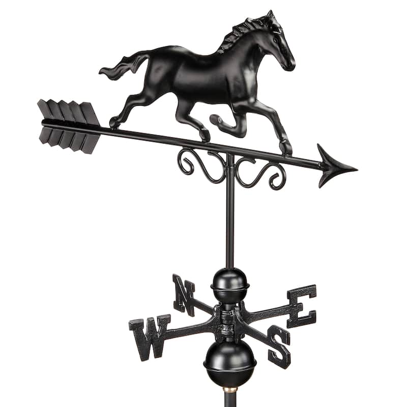 Galloping Horse Weathervane - Black Finish by Good Directions