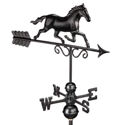 Galloping Horse Weathervane - Black Finish by Good Directions