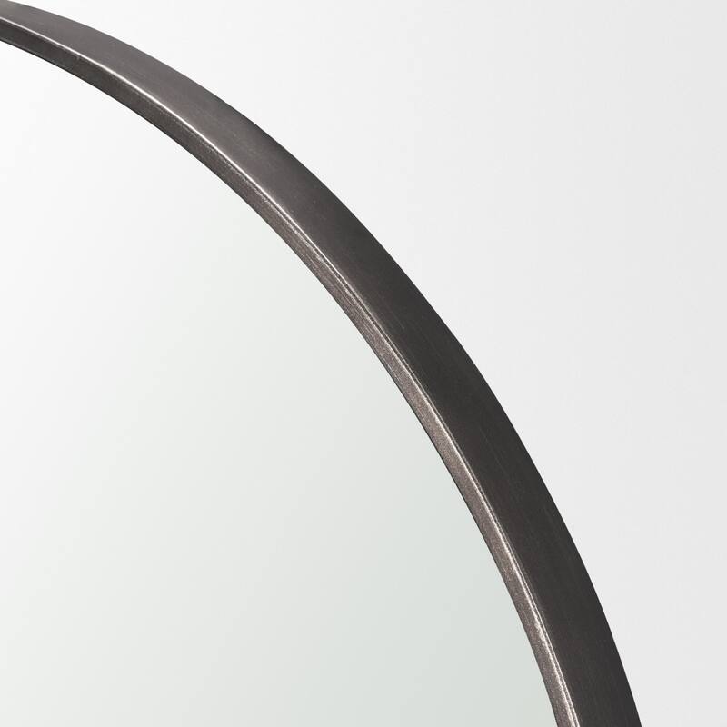 Tillie Round Gunmetal w/ Textured Metal Frame Wall Mirror - 36.0L x 1.8W x 37.5H