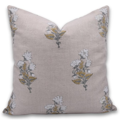 Fabdivine Linen Handmade Block print pillow Cover