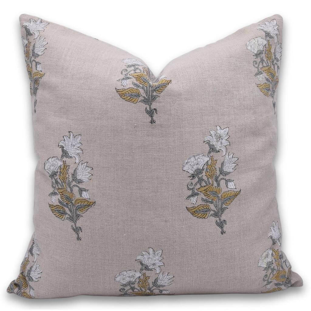 Fabdivine Linen Handmade Block print pillow Cover