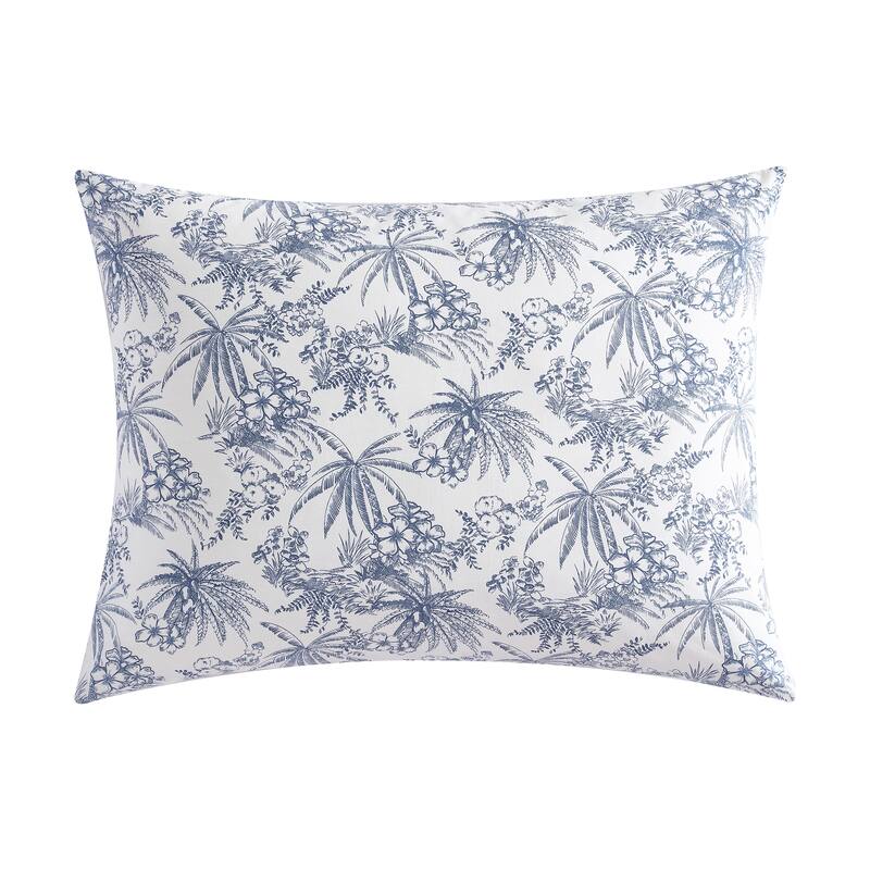 Tommy Bahama Pen And Ink Blue Cotton 3 Piece Duvet Cover Set