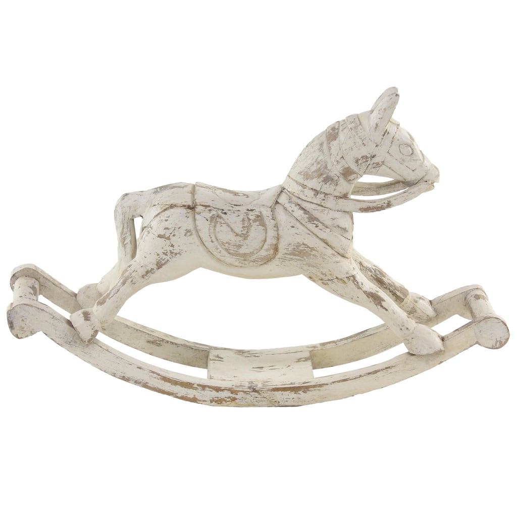 Mango Wood Horse Decorative Sculpture - White - Roche River Decor