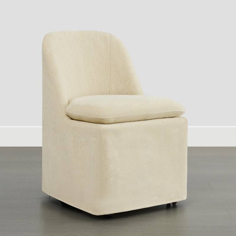 Spruce & Spring Modern Dining Chair with Removable Slipcover and Hidden Casters