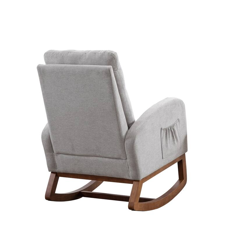 Nursery Rocking Glider Chair with High Back and Side Pocket