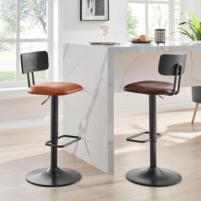 NPD Furniture Judith PU Gaslift Bar Stool (Set of 2)