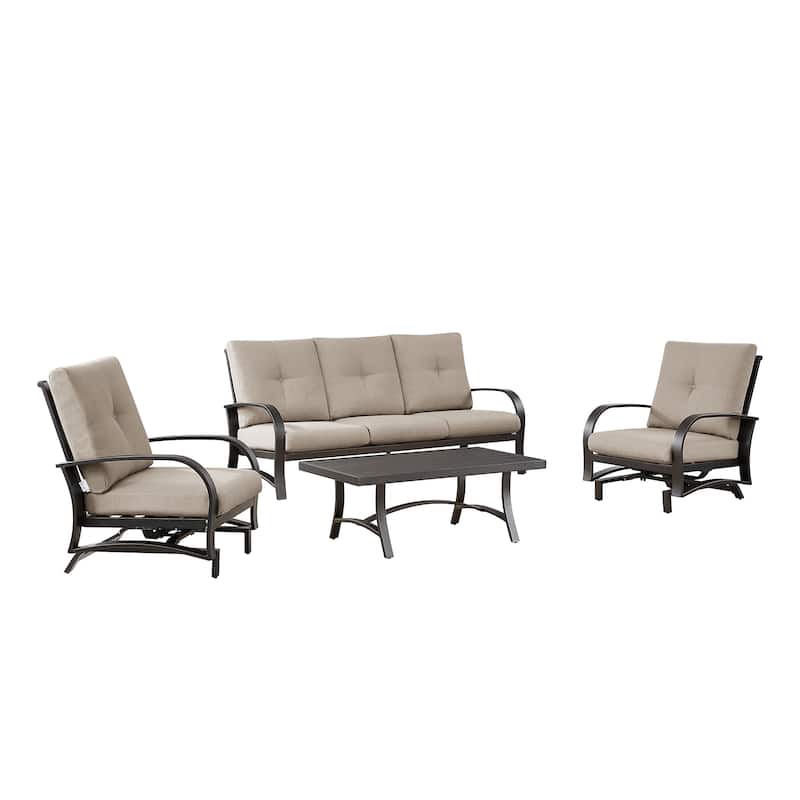 Patio Outdoor 4 Pieces Furniture Sofa Set with Sunbrella Cushion
