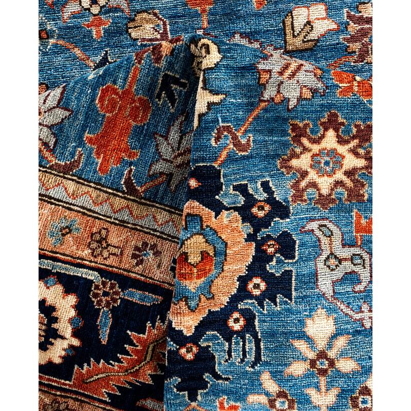 Serapi One-of-a-Kind Hand-Knotted Area Rug - Blue - 9' 10" x 13' 9"