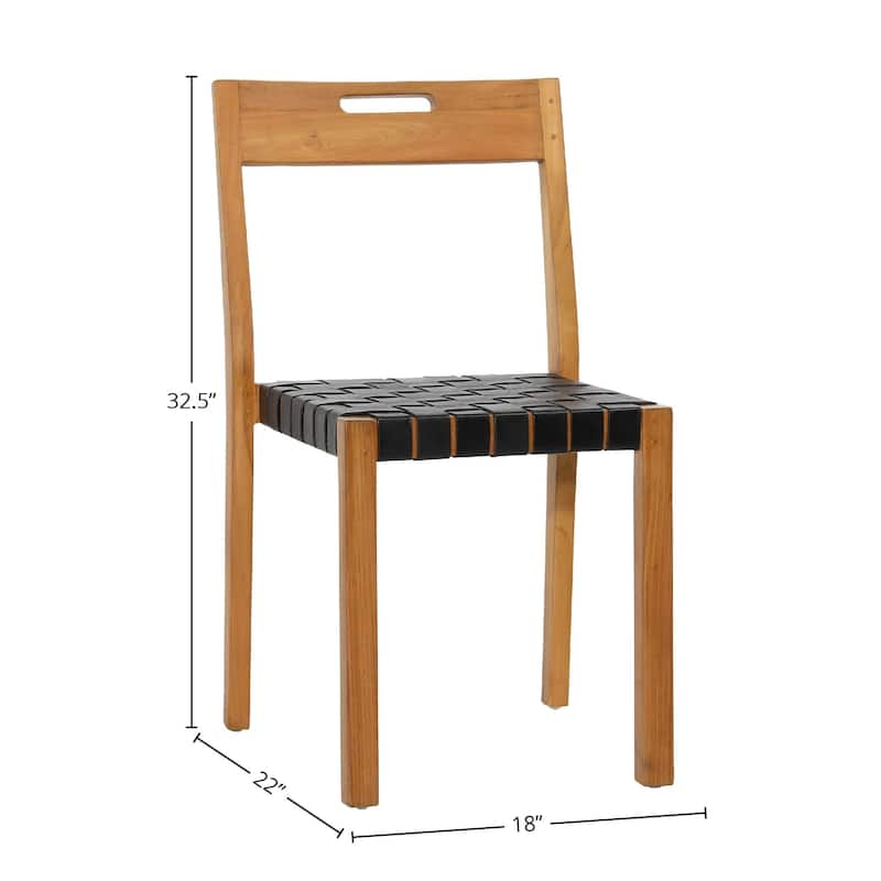 Glenview Teak Upholstered Dining Chair (Set of 2)