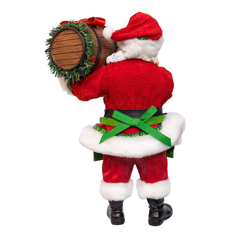 Kurt Adler 10.5-Inch Fabriche Beer Santa with Barrel
