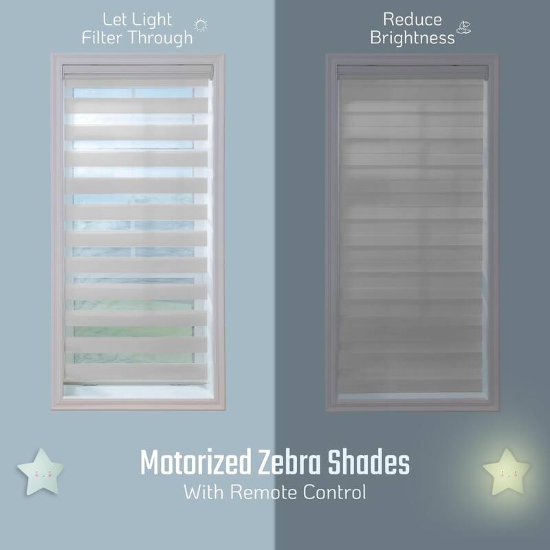 Motorized Zebra Blinds with Remote Control Window Shades