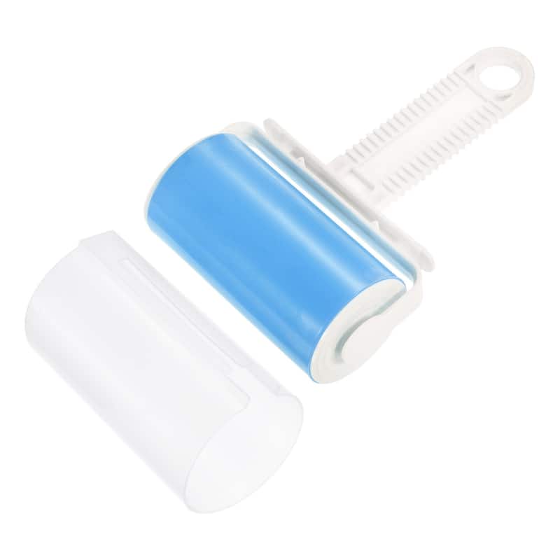 2Pcs 17cm Fluff Hair Remover, Portable Sticky Roller Dust Cleaner Brush, Blue
