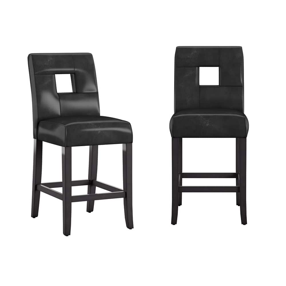 Brda Keyhole Counter Height High Back Stools (Set of 2) - Stool
