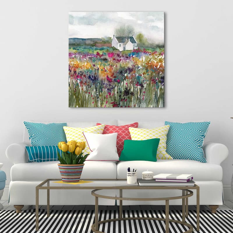 "Wildflower Cottage" by Carol Robinson Print on Canvas
