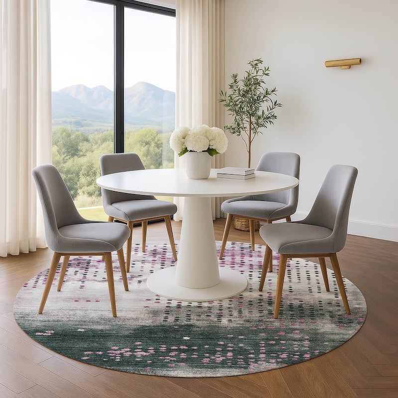 Premium Washable Super Soft Modern Contemporary Mayfield Rug - Blush - 8' x 8'