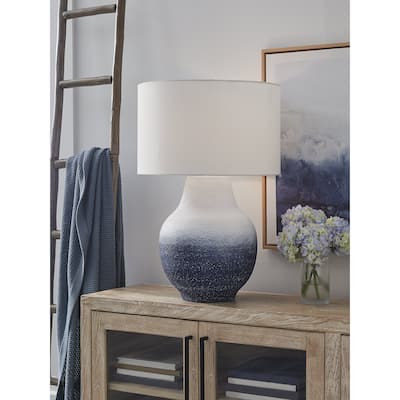 Signature Design by Ashley Dashland White/Blue Table Lamp - 20" W x 20" D x 32" H