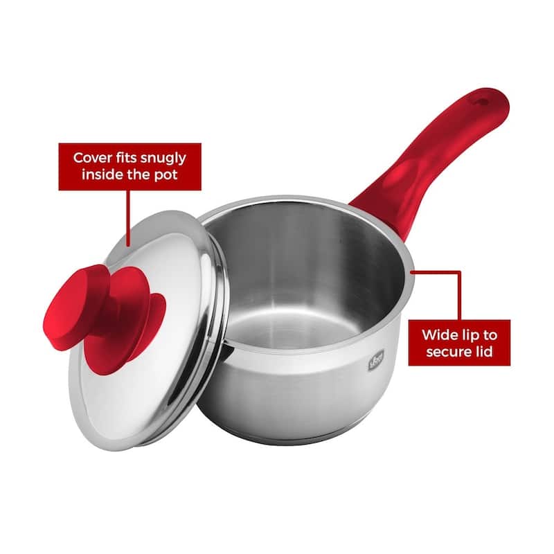 YBM Home 18/10 Tri-Ply Stainless Steel Cookware Set Induction Compatible