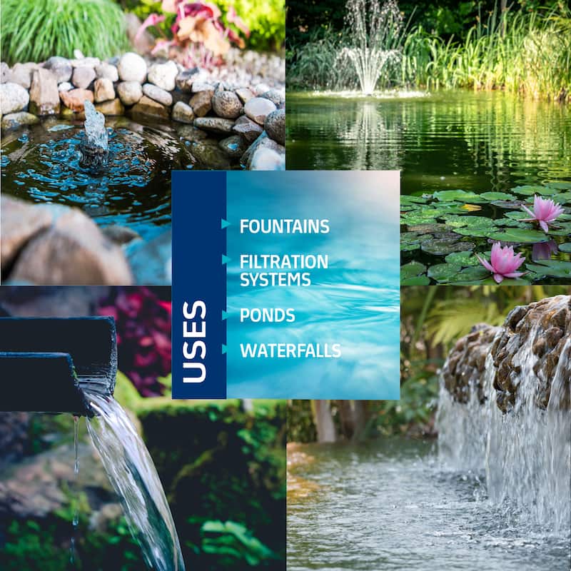 Alpine Corporation Submersible Water Pump with 33 FT Cord for Ponds, Fountains, Waterfalls & Water Circulation