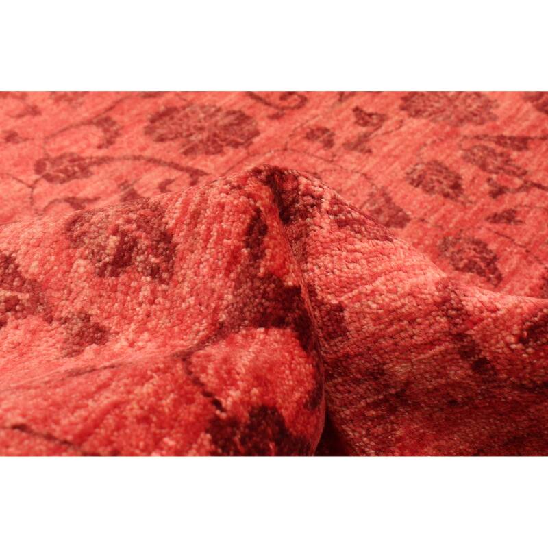 ECARPETGALLERY Hand-knotted Vibrance Light Red Wool Rug - 8'0 x 10'2