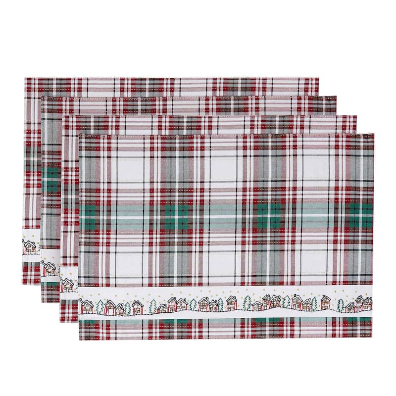 Avanti Linens Holiday Plaid 4-Pack Placemat Set