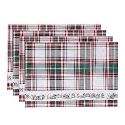 Avanti Linens Holiday Plaid 4-Pack Placemat Set