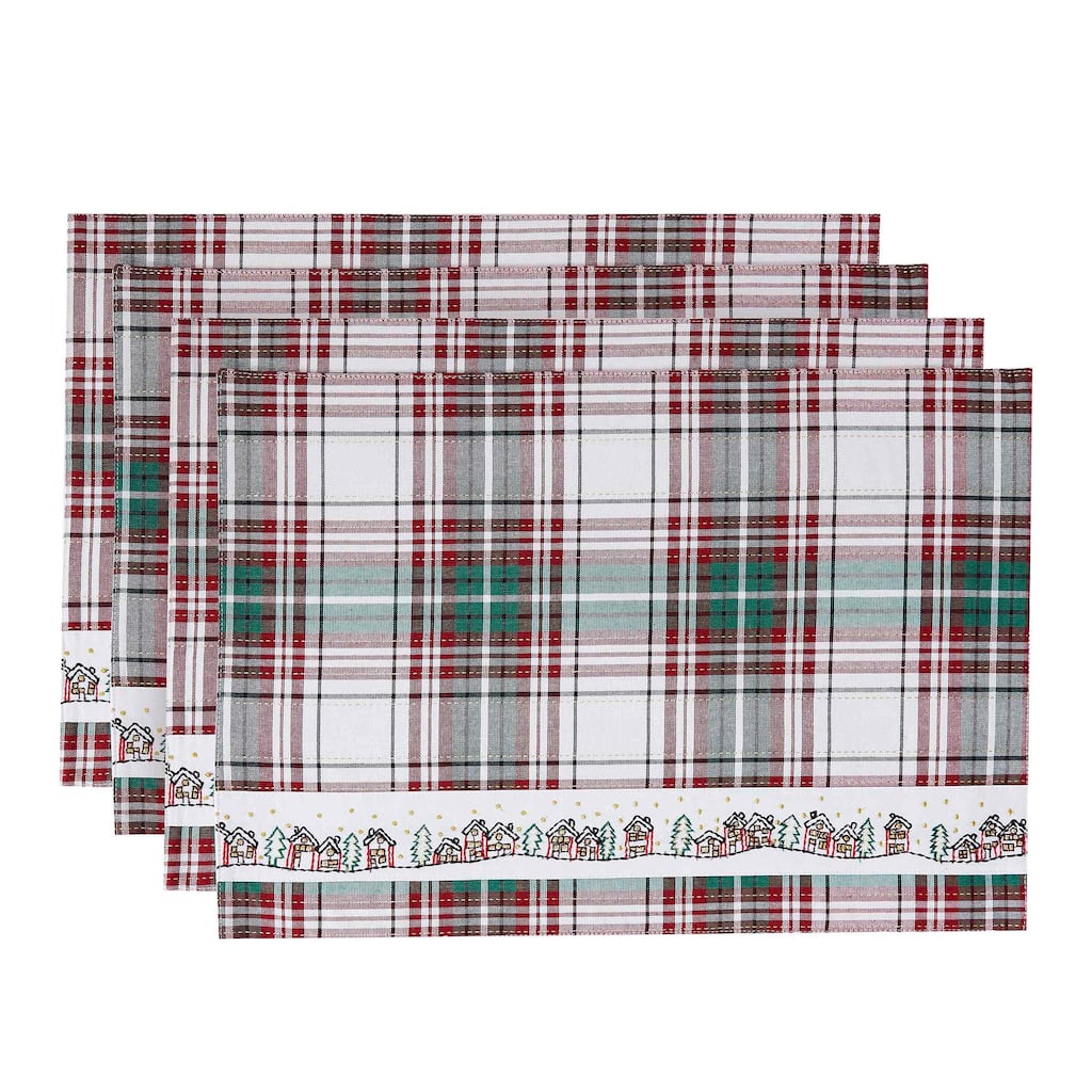 Avanti Linens Holiday Plaid 4-Pack Placemat Set