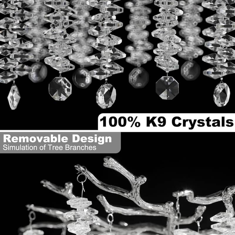 KAYLA 28-Lights Crystal Staircase Chandelier, Indoor Pendant Light, 118'' Modern High Ceiling Light, Height Adjustable - N/A