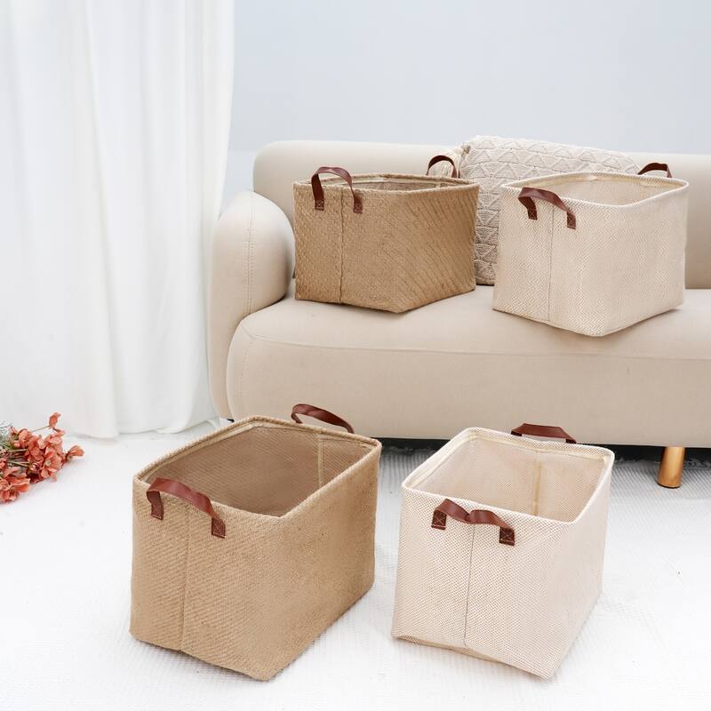 Fabric Storage Cube with Handles, Storage Bin for Shelves Closet, Storage Basket for Organizing Clothes Books - 15*10.5*11in
