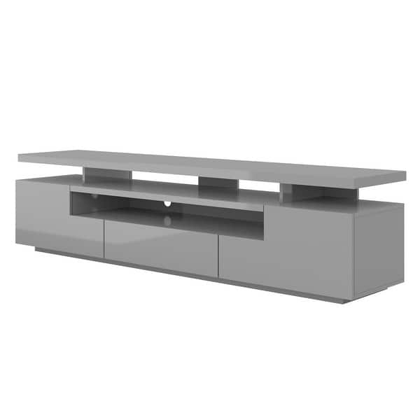 Strick Bolton Sparkes 77 Inch High Gloss Tv Stand With Led Lights Overstock 26283649 It also comes with 16 led lights attached to add ambiance to your living room. strick bolton sparkes 77 inch high