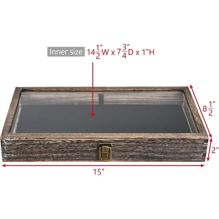 Wooden Tempered Glass Jewelry Display Case with Black Velvet Pad S On Sale Bed Bath Beyond 38403182