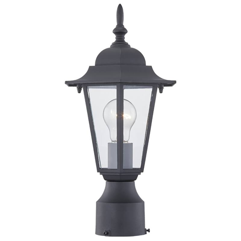 1 -Light Textured Black Outdoor Post Lantern Light