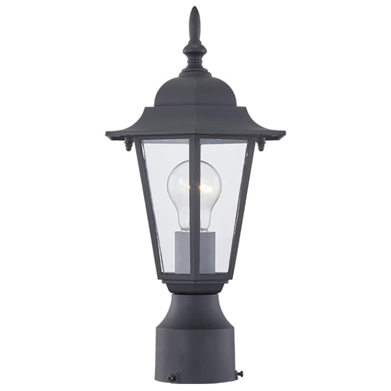 2 Pack 1 -Light Outdoor Textured Black Post Lantern Light